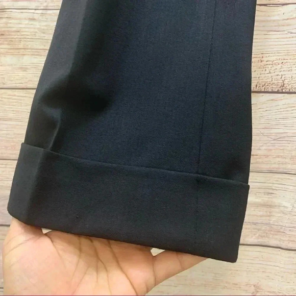 Ralph Lauren Black Label Dress Pants Cuff Hem Elastic Wool Blend Trouser - Picture 5 of 12